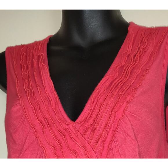 Grace Elements Coral Tank Top MEDIUM Ruching Sleeveless Asymmetrical Flattering - Picture 3 of 12